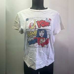 Re/Done White Graphic Short Sleeve Tee